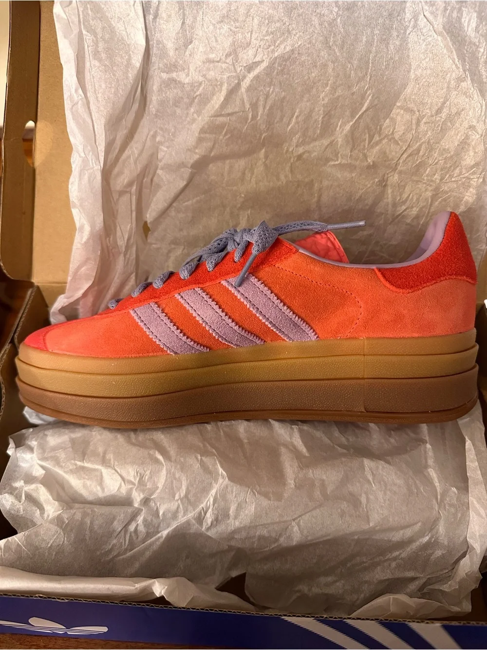 NWT_adidas Gazelle Bold Platform — Semi Flash Red & Powder Plum